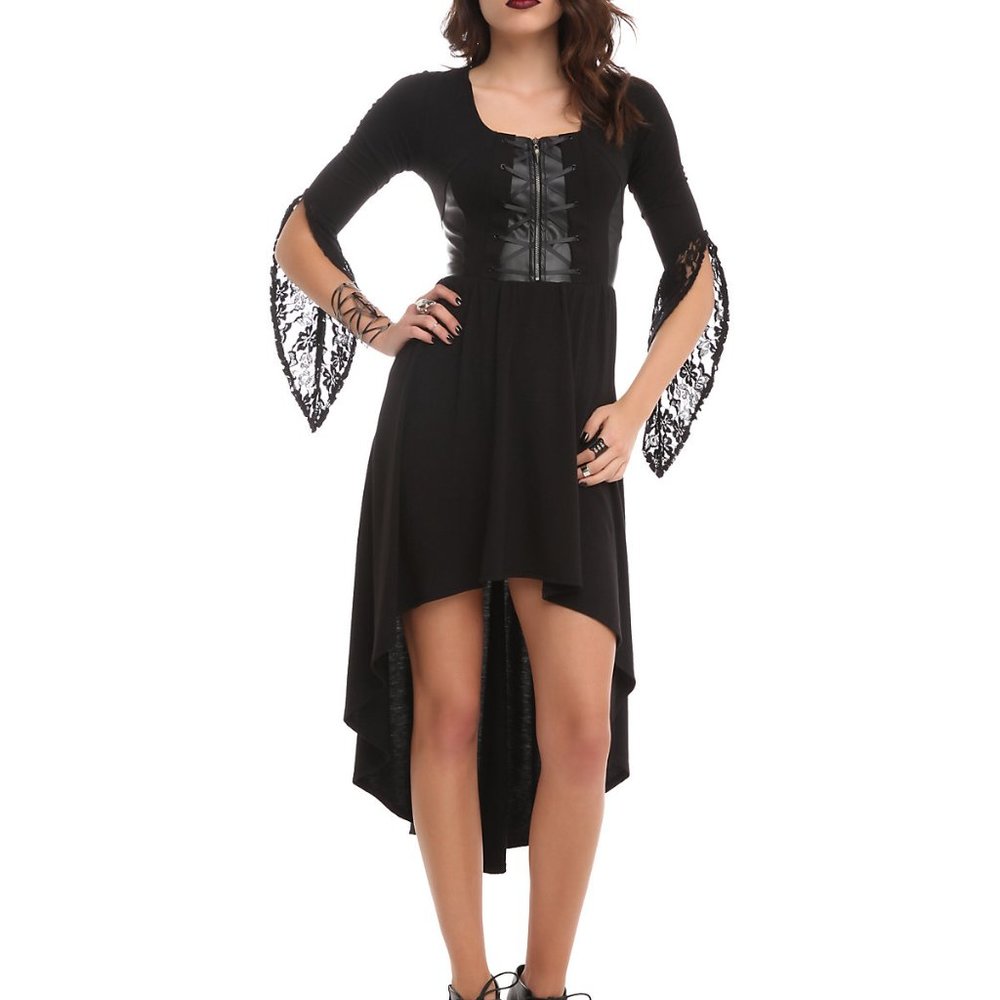 ISO Maleficent high low black corset dress